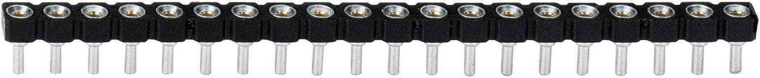 Une rangée de 18 diodes audio noires, disposées uniformément, pointent dans la même direction.