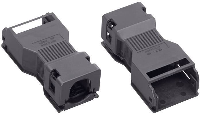 Deux connecteurs de réseau noirs ou adaptateurs de prise de forme rectangulaire. Ils conviennent aux connexions de câbles.