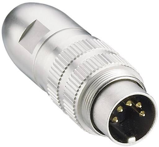 Un connecteur XLR argenté à cinq broches. Connexion pour équipements audio et d'éclairage professionnels.