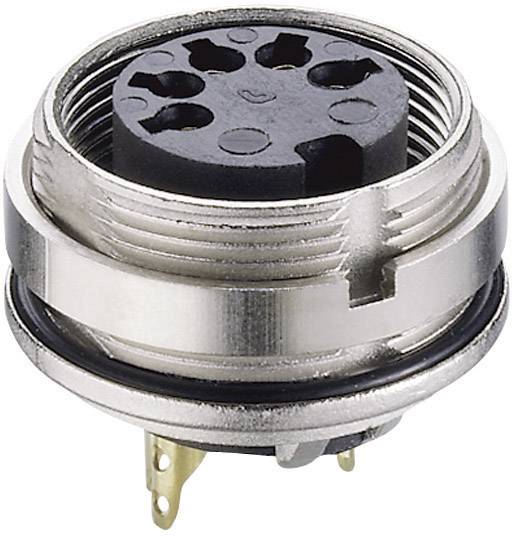 Un boîtier métallique rond avec plusieurs connexions enfichables, adapté aux connexions électroniques.