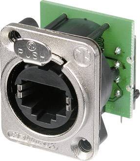 RJ45 connecteur de données série etherCon® D Neutrik NE8FDH-C5E RJ45 femelle, coudé NE8FDH-C5E Pôle: 8P8C nickel 1 pc(s)