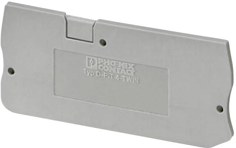 Couvercle gris rectangulaire portant l'inscription « PHOENIX CONTACT Type D-PIT 4-TWIN ».