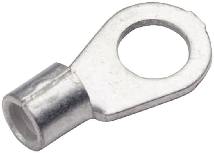 Un embout de câble métallique avec œillet rond et raccord cylindrique pour la fixation aux extrémités de câbles.