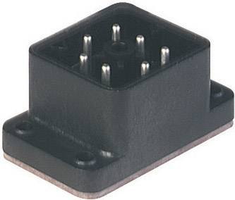 Embase mâle avec bride Hirschmann GO 610 FA M 932 478-100-1 noir Pôle:6 + Terre