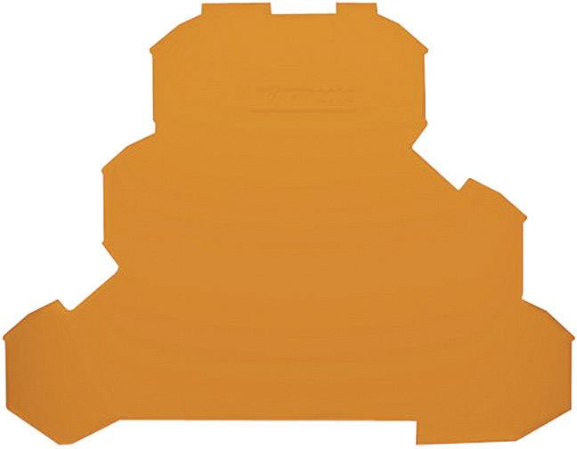 Forme plate en plastique orange, probablement un composant d'un outil ou d'une machine, sans décoration.