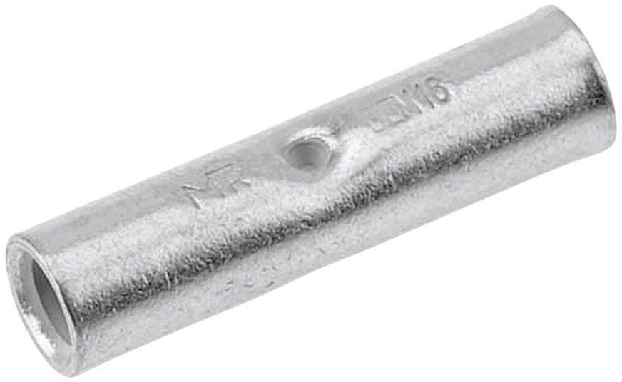 Tube en aluminium argenté portant des numéros et des lettres gravés. Il semble destiné à des fins de câblage ou de connexion.