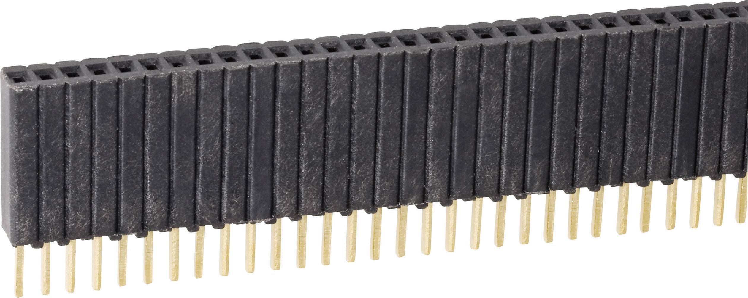 Prise noire à broches dorées multiples, insérée dans un composant électronique, orientation horizontale.