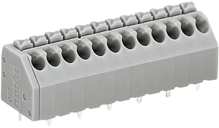 Bornier à ressort WAGO 250-204 1.50 mm² Nombre de pôles 4 gris