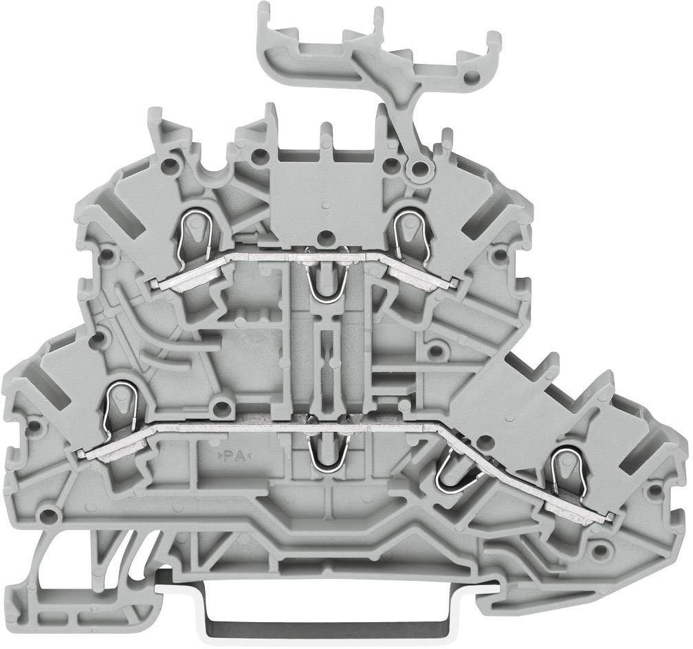 Bloc de jonction traversant à 2 étages WAGO 2000-2231 3.50 mm ressort de traction Affectation: L, L gris