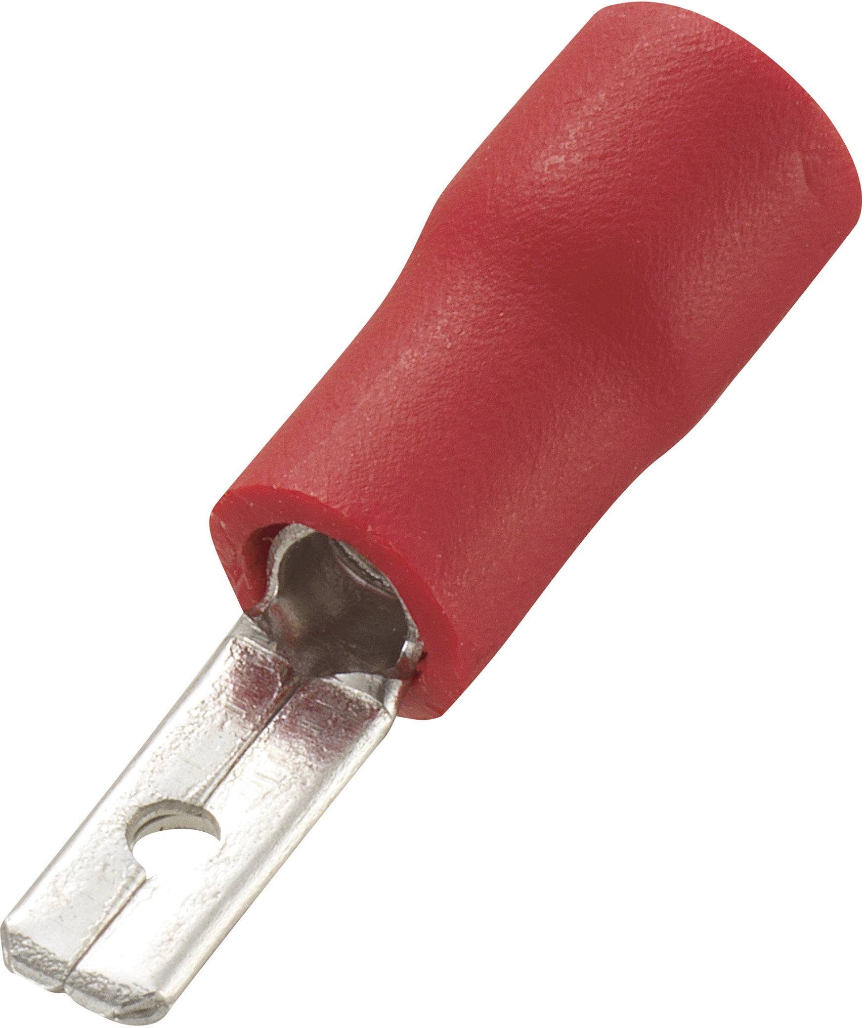 Cosse à languette mâle 2.8 x 0.8 mm TRU COMPONENTS MDD1.25-110(5) 736753-2.5 180 ° partiellement isolé rouge 100 pc(s)
