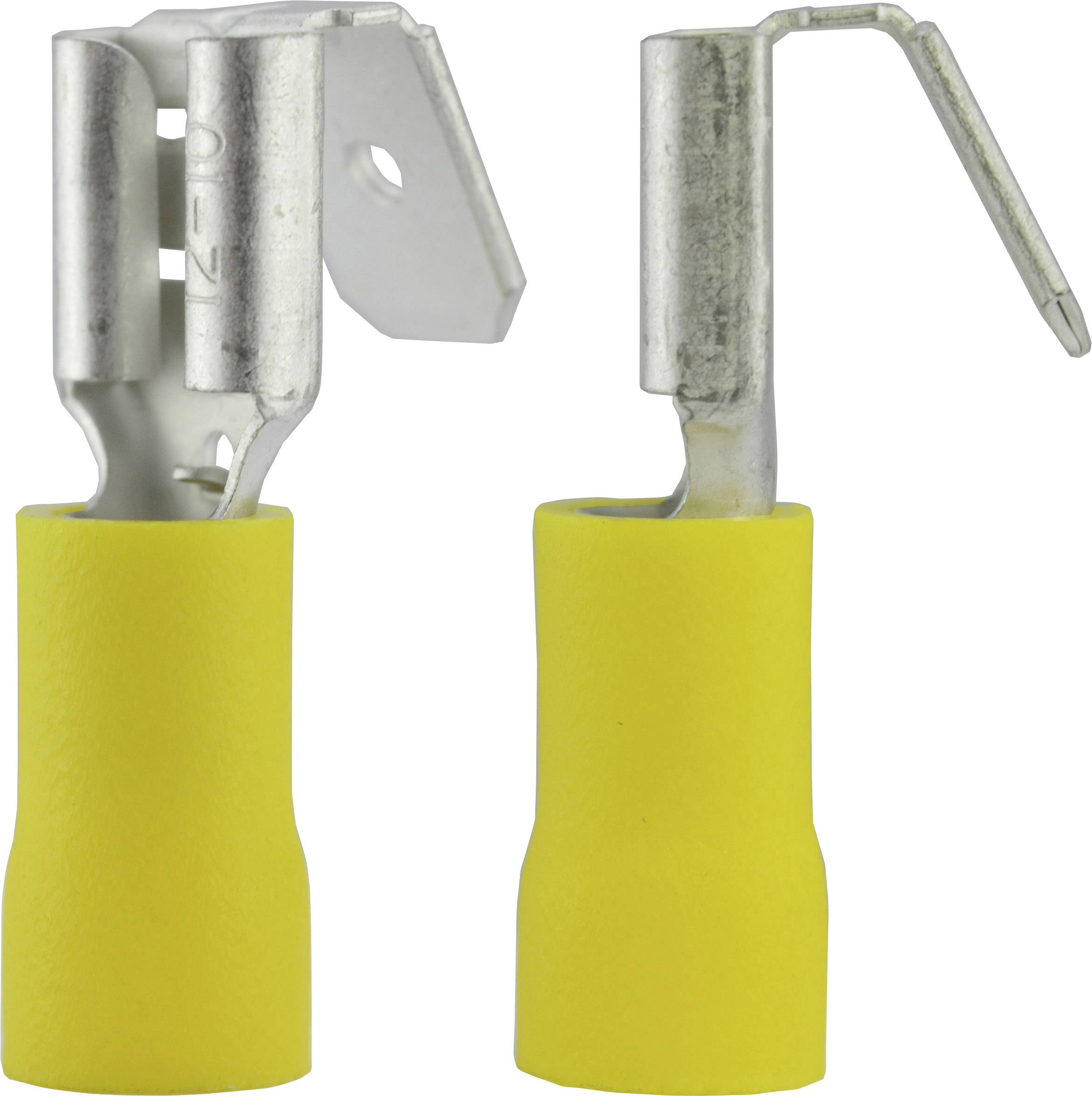 Cosse clip 6.3 mm x 0.8 mm Vogt Verbindungstechnik 3933 avec dérivation 180 ° partiellement isolé jaune