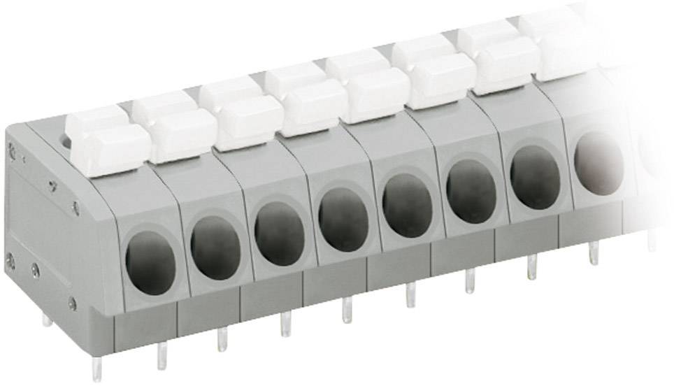 Bornier à ressort WAGO 804-102 2.50 mm² Nombre de pôles 2 gris, blanc