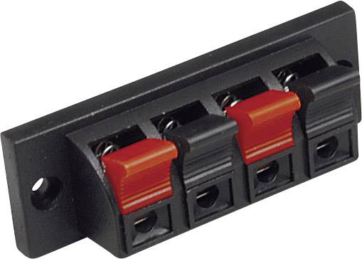 Fiche haut-parleur embase femelle, verticale BKL Electronic 0205026 Nombre de pôles: 4 noir