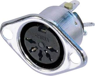 Connecteur rond DIN embase femelle, contacts droits Rean AV NYS325 Nombre de pôles: 5 argent