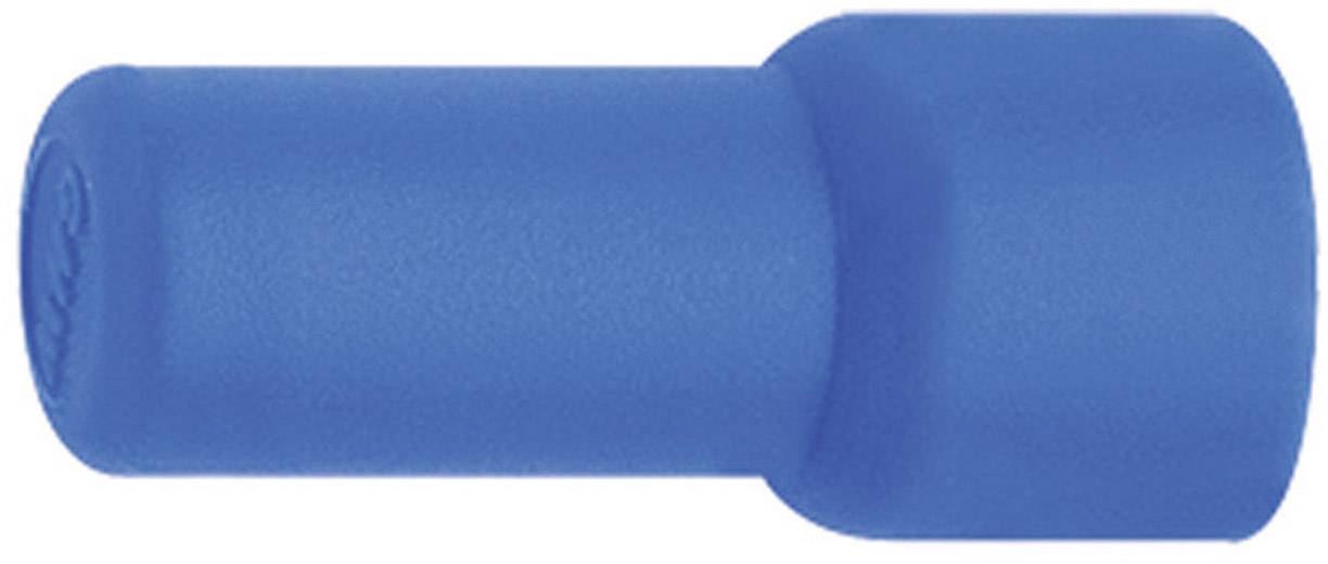 Connecteur de câble isolé bleu, de forme cylindrique, pour connexions électriques.