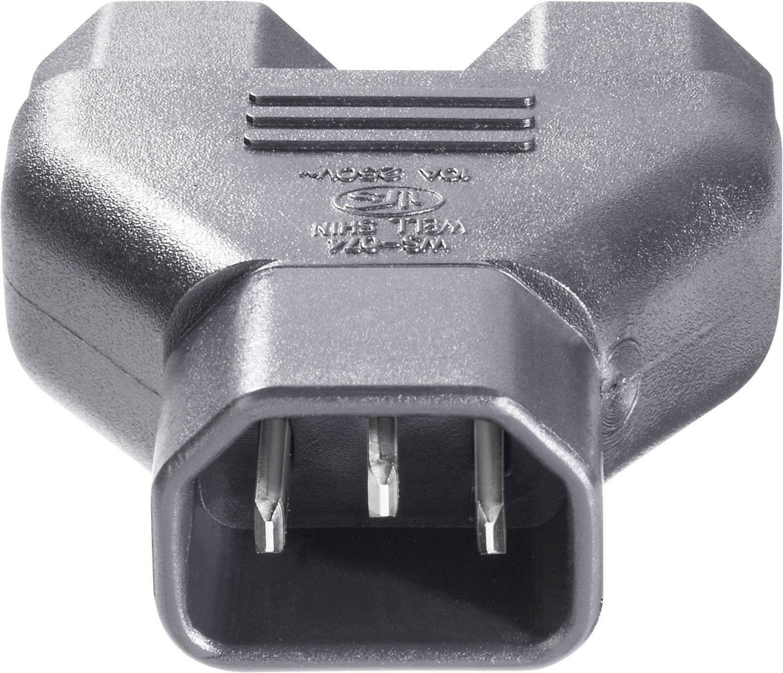 BKL Electronic 073331 Adaptateur pour appareils réfrigérants Secteur mâle C14 - Secteur femelle C13, Secteur femelle C13 noir