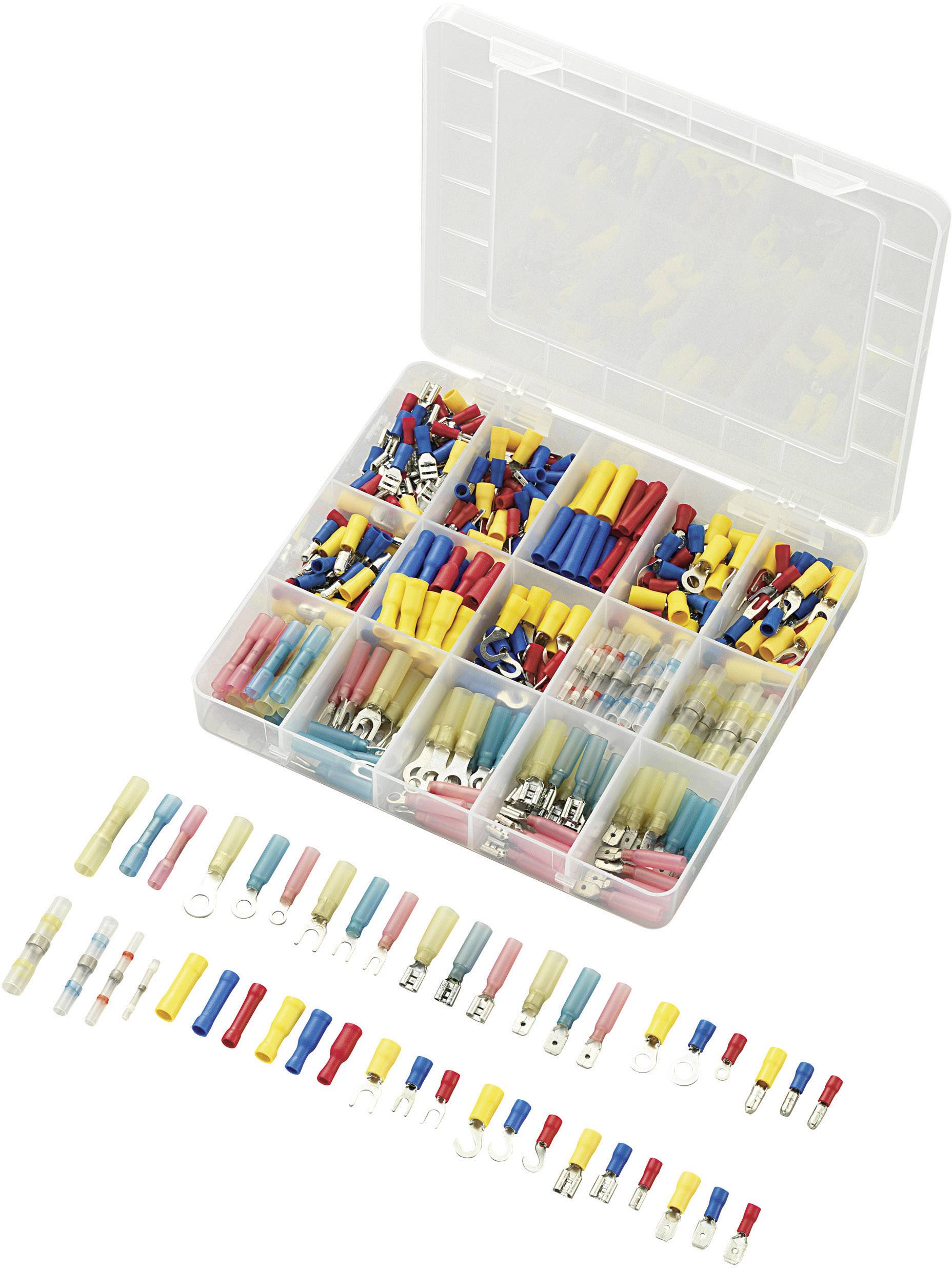 TRU COMPONENTS 739925 Assortiment de cosses à sertir 0.50 mm² 2.50 mm² bleu, jaune, rouge, blanc 382 pc(s)
