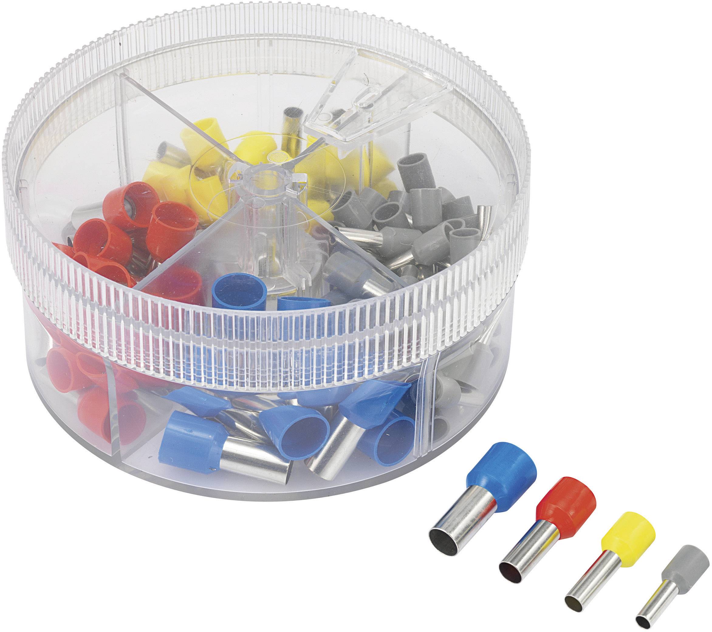 Assortiment d'embouts simples TRU COMPONENTS E100SS 739966 gris, jaune, rouge, bleu 100 pc(s)
