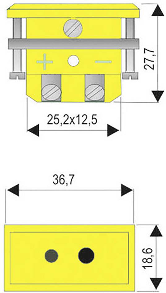 Prise Standard Type K Nicr-Ni jaune B+B Thermo-Technik 0220 0078-01