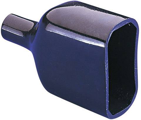 Capuchon de protection en plastique bleu foncé, rectangulaire, avec une extrémité arrondie.