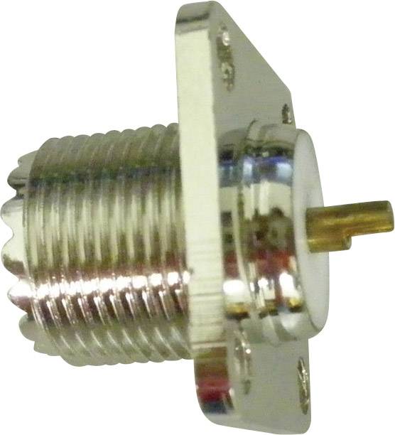 Composant métallique de connecteur coaxial, adapté à la transmission de signaux radiofréquence.