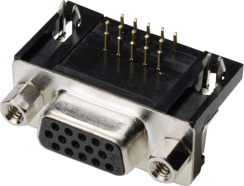 Embase SUB-D femelle 26 pôles ASSMANN WSW A-HDF 26 A-KG/T 90 ° à souder