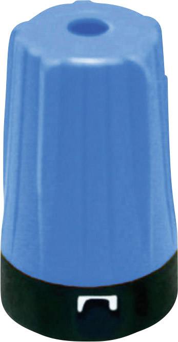 Capuchon bleu avec un bord noir, typiquement utilisé pour les marqueurs ou les stylos.