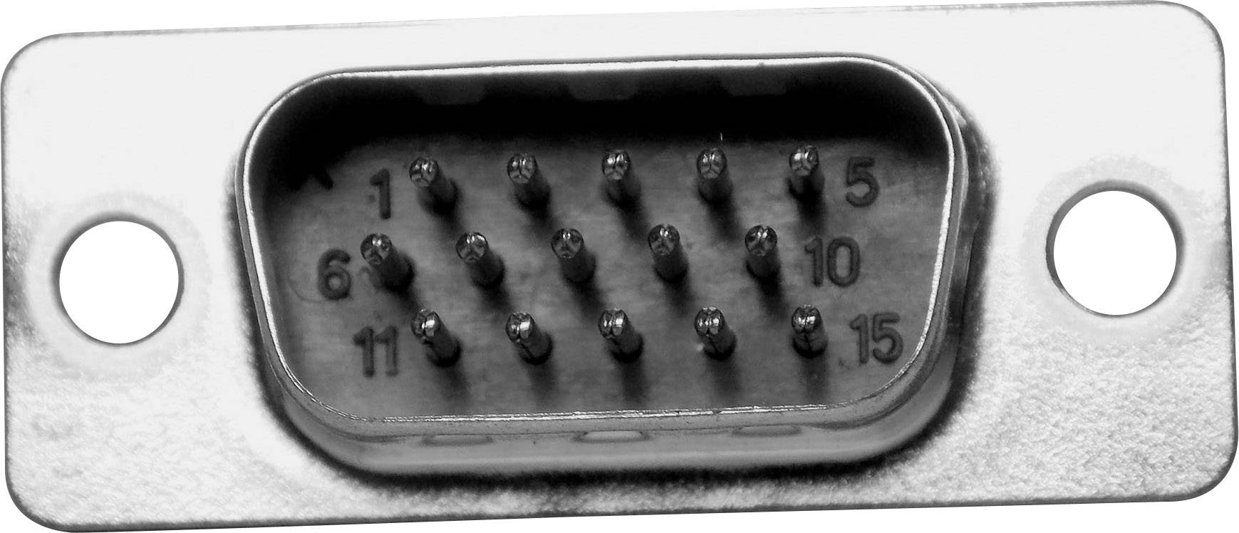 Embase SUB-D mâle 15 pôles ASSMANN WSW A-HDS 15 LL/Z 180 ° fût à souder