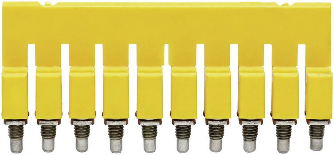 Un embout de tournevis jaune avec plusieurs trous, probablement utilisé pour différentes tailles et types de vis.