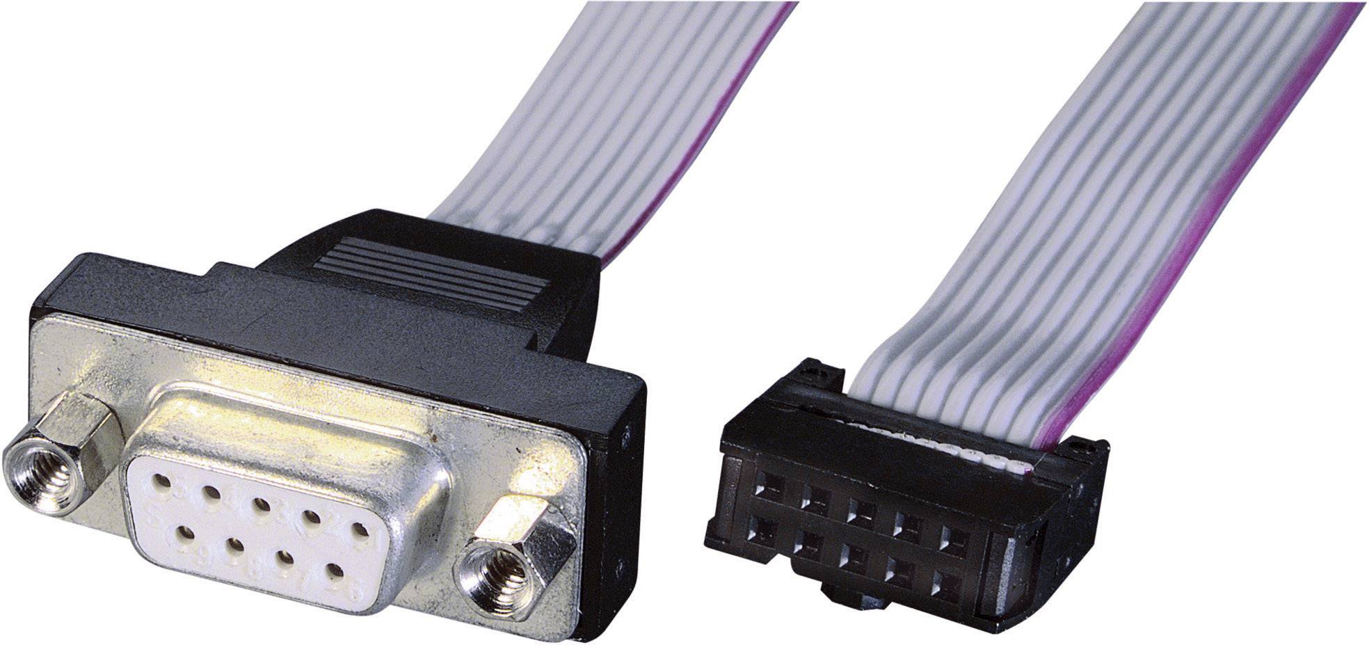 Renkforce série Câble de raccordement [1x SUB-D femelle 9 pôles - 1x barrette femelle 10 pôles] 0.26 m gris