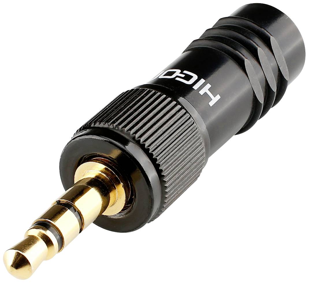 Jack 3.5 mm mâle, droit Hicon HI-J35S-SCREW-M Nombre de pôles: 3 stéréo noir 1 pc(s)