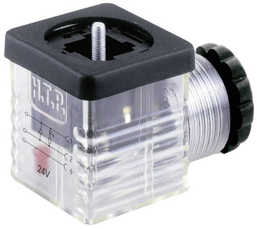 Connecteur de vanne avec diode HTP G1TU2DL1 noir, transparent Pôle:2 + PE