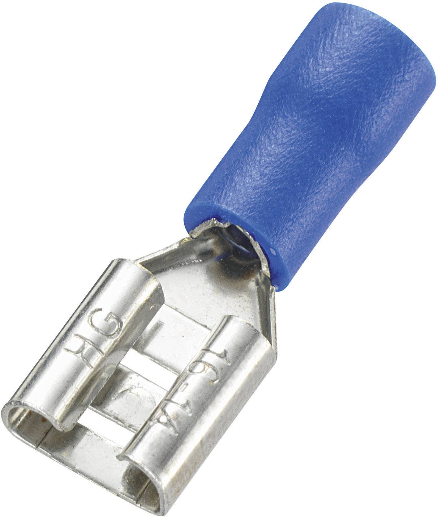 Cosse clip 6.4 mm x 0.8 mm TRU COMPONENTS FDD2-250 180 ° partiellement isolé bleu 100 pc(s)