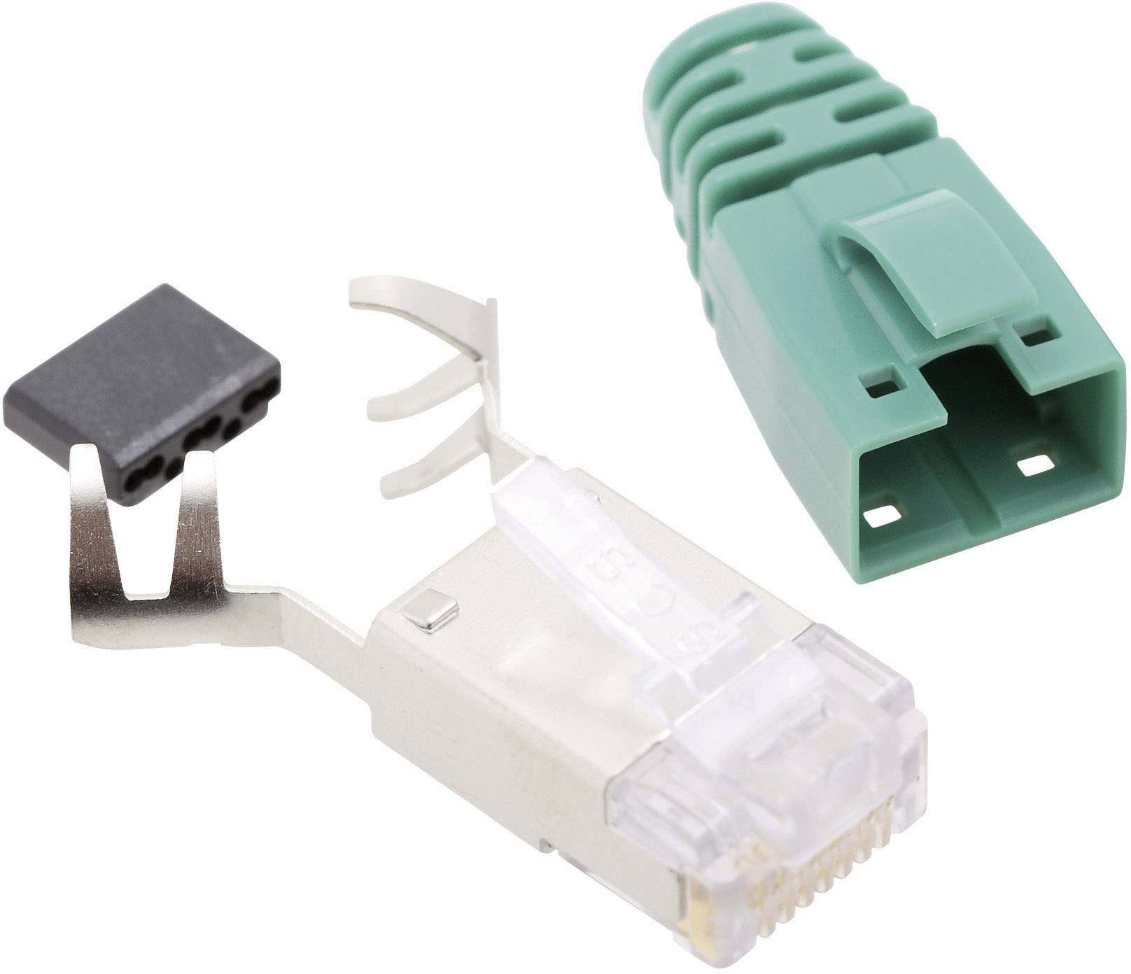 Connectique RJ45 CAT 6 BEL Stewart Connectors SS39GNE RJ45 mâle, droit Pôle: 8P8C vert