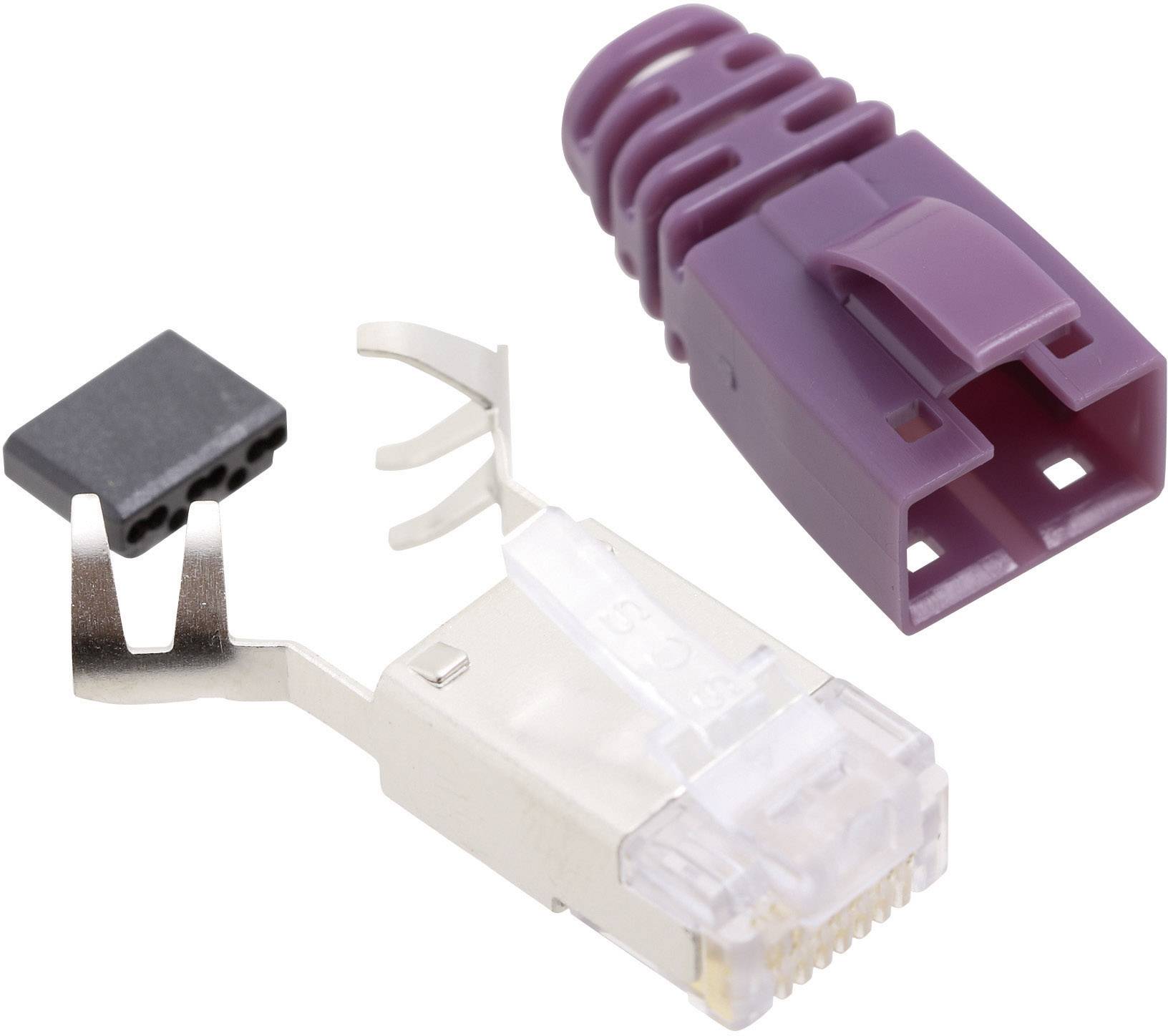 Connectique RJ45 CAT 6 BEL Stewart Connectors SS39VIOE RJ45 mâle, droit Pôle: 8P8C violet