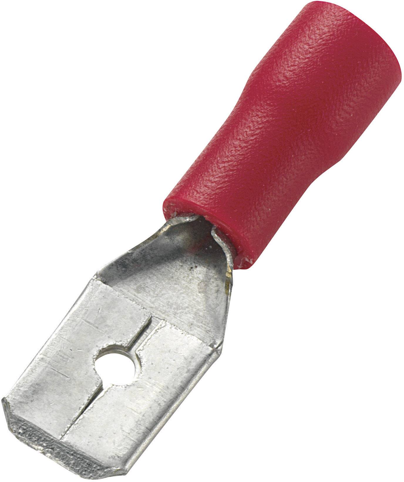 Cosse à languette mâle 6.4 x 0.8 mm TRU COMPONENTS MDD1.25-250 745410 180 ° partiellement isolé rouge 100 pc(s)