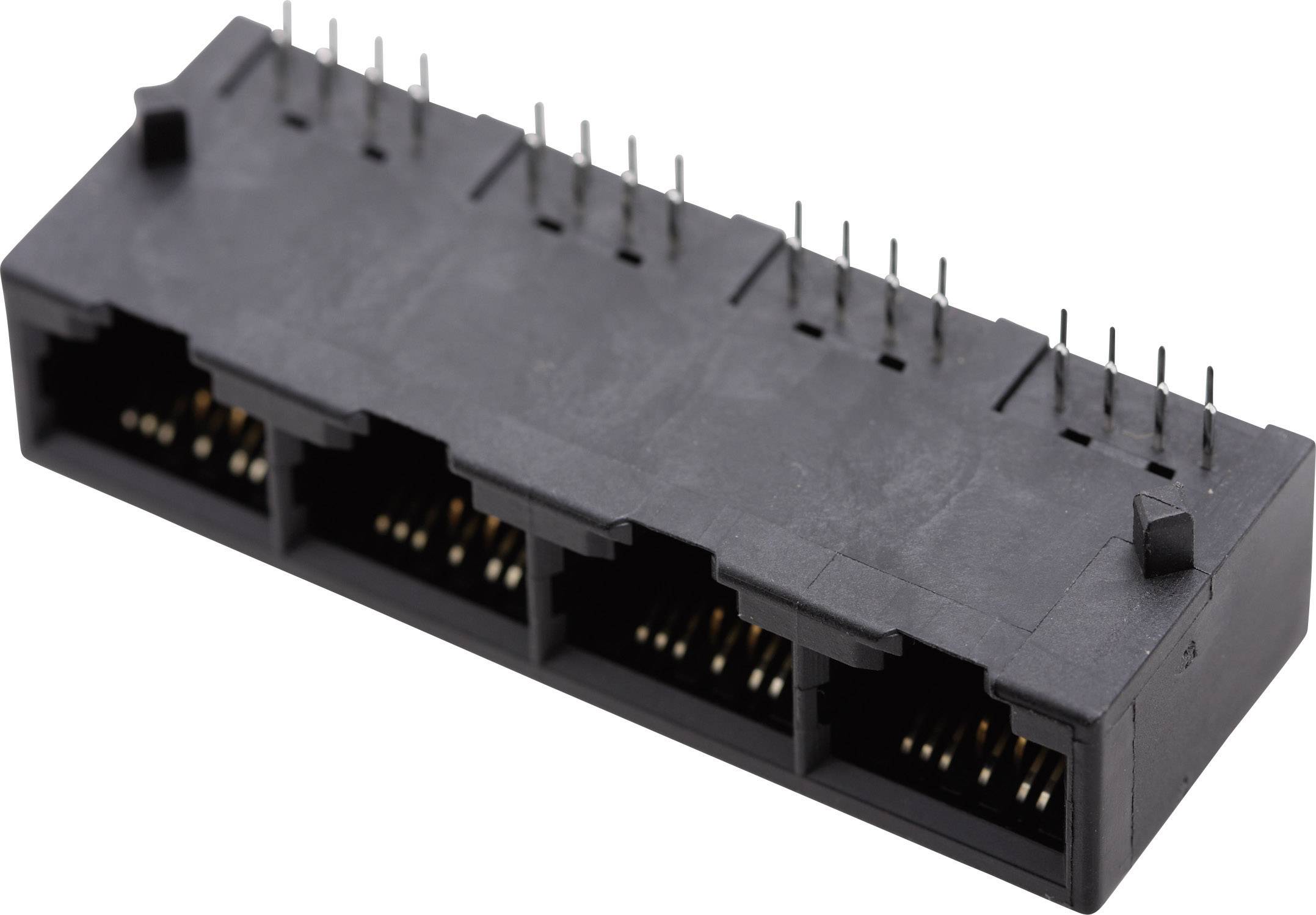 Embase modulaire femelle Multiport sans bride BEL Stewart Connectors SS-71804-NF RJ45 embase femelle horizontale Pôle: 8P8C