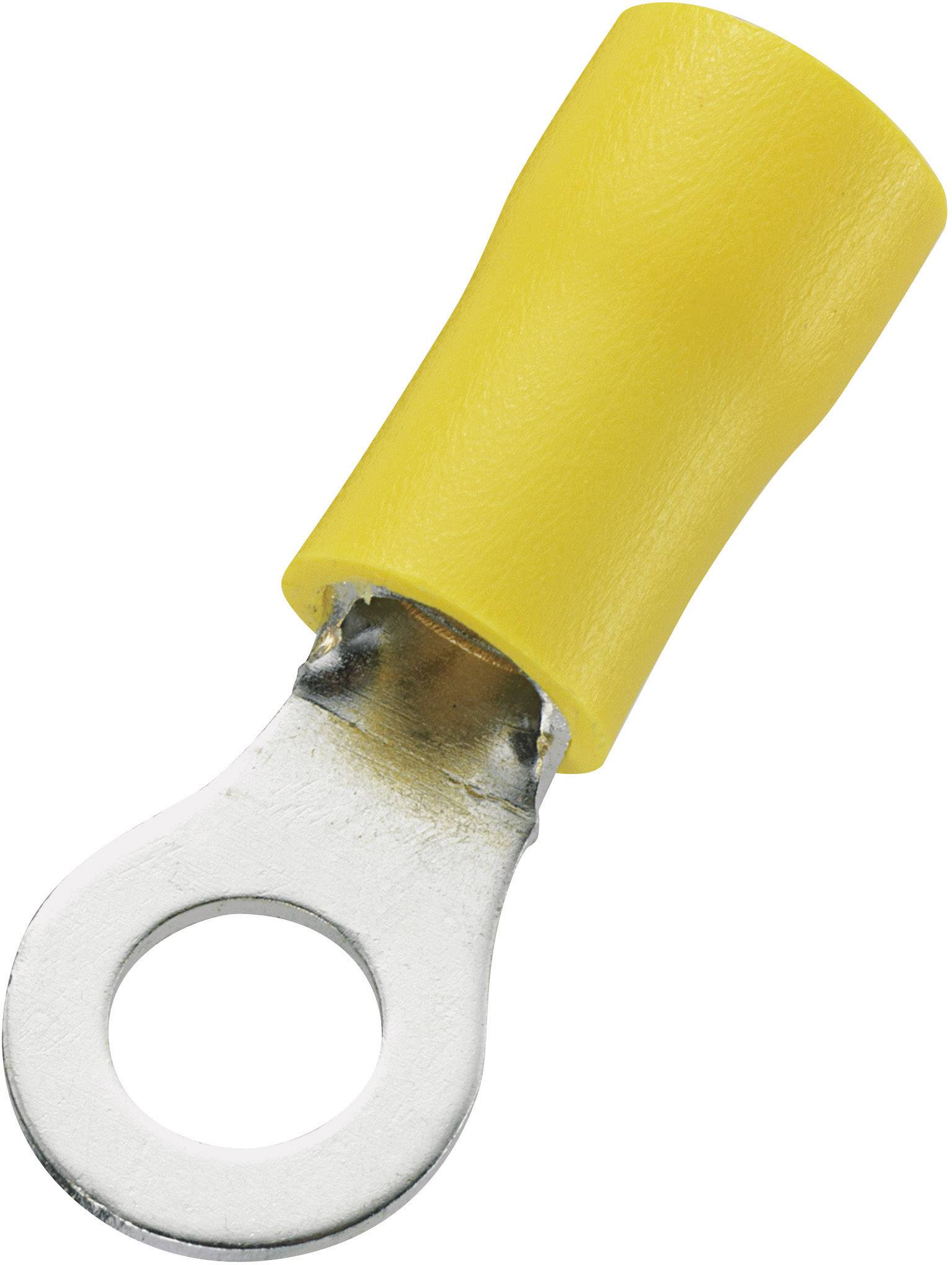 TRU COMPONENTS 746621 Cosse à oeillet Section max.=6 mm² Ø du trou=5.3 mm partiellement isolé jaune 50 pc(s)