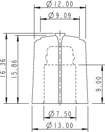 Tête de bouton rotatif Rean AV F 313 S 096 noir, bleu (Ø x H) 13 mm x 16.63 mm
