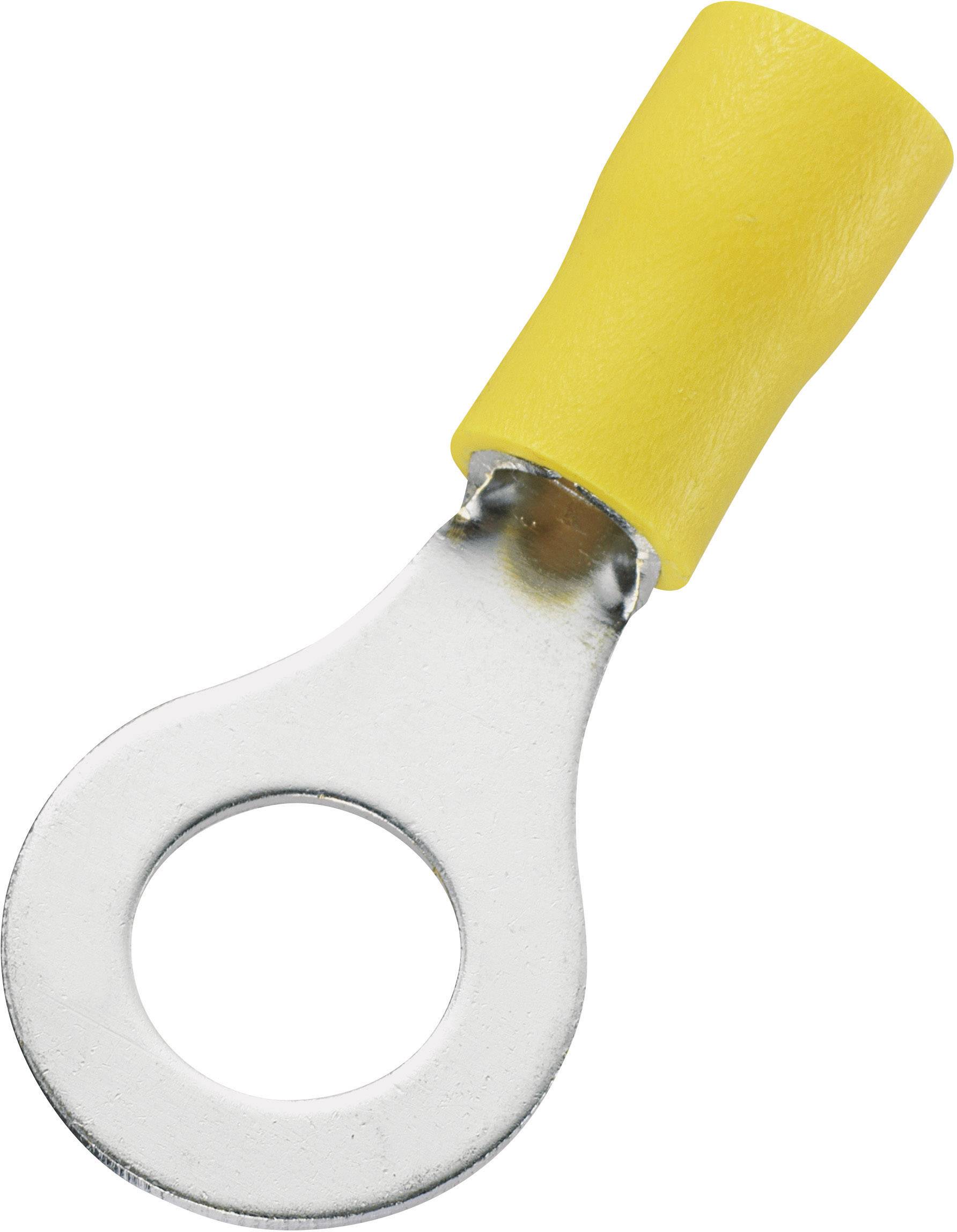 TRU COMPONENTS 746750 Cosse à oeillet Section max.=6 mm² Ø du trou=8.4 mm partiellement isolé jaune 50 pc(s)