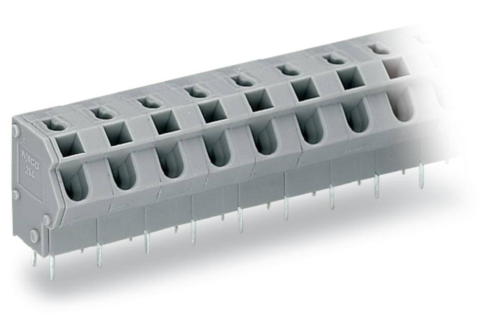 Bornier à ressort WAGO 254-555 1.50 mm² Nombre de pôles 5 gris 120 pc(s)