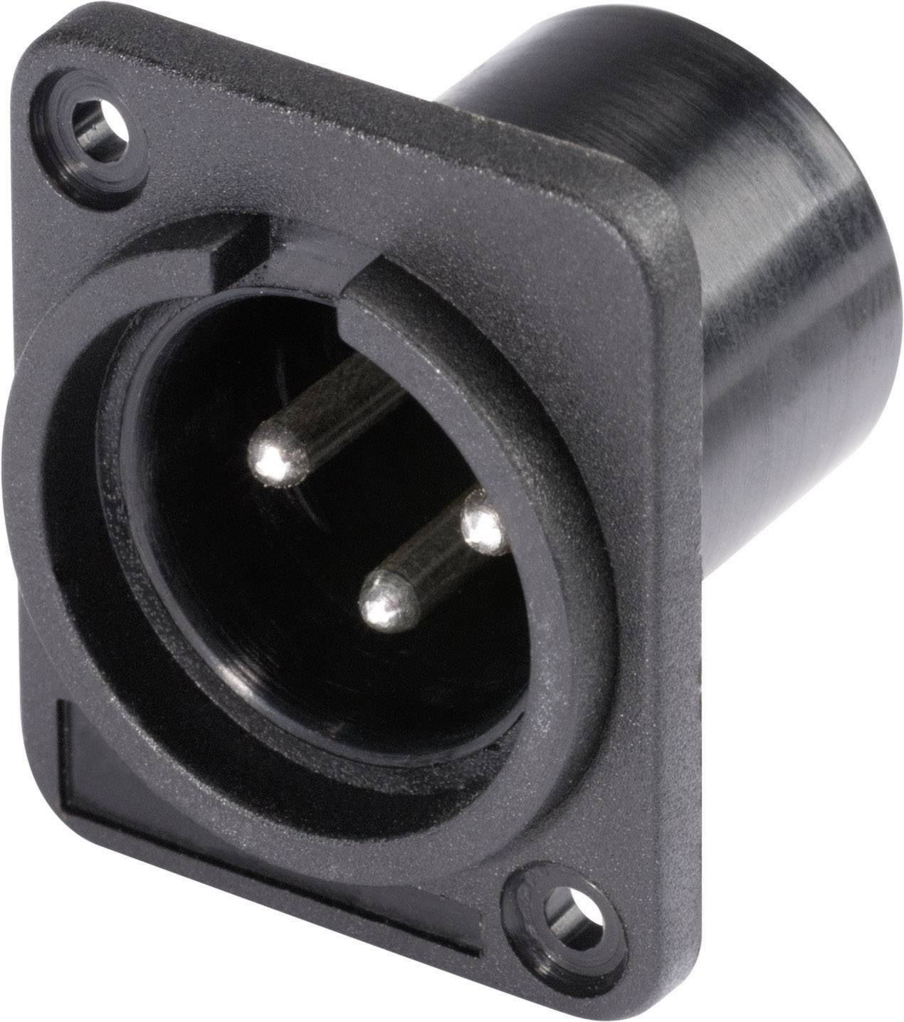 XLR embase mâle, contacts droits Hicon HI-X3DM-P Nombre de pôles: 3 noir