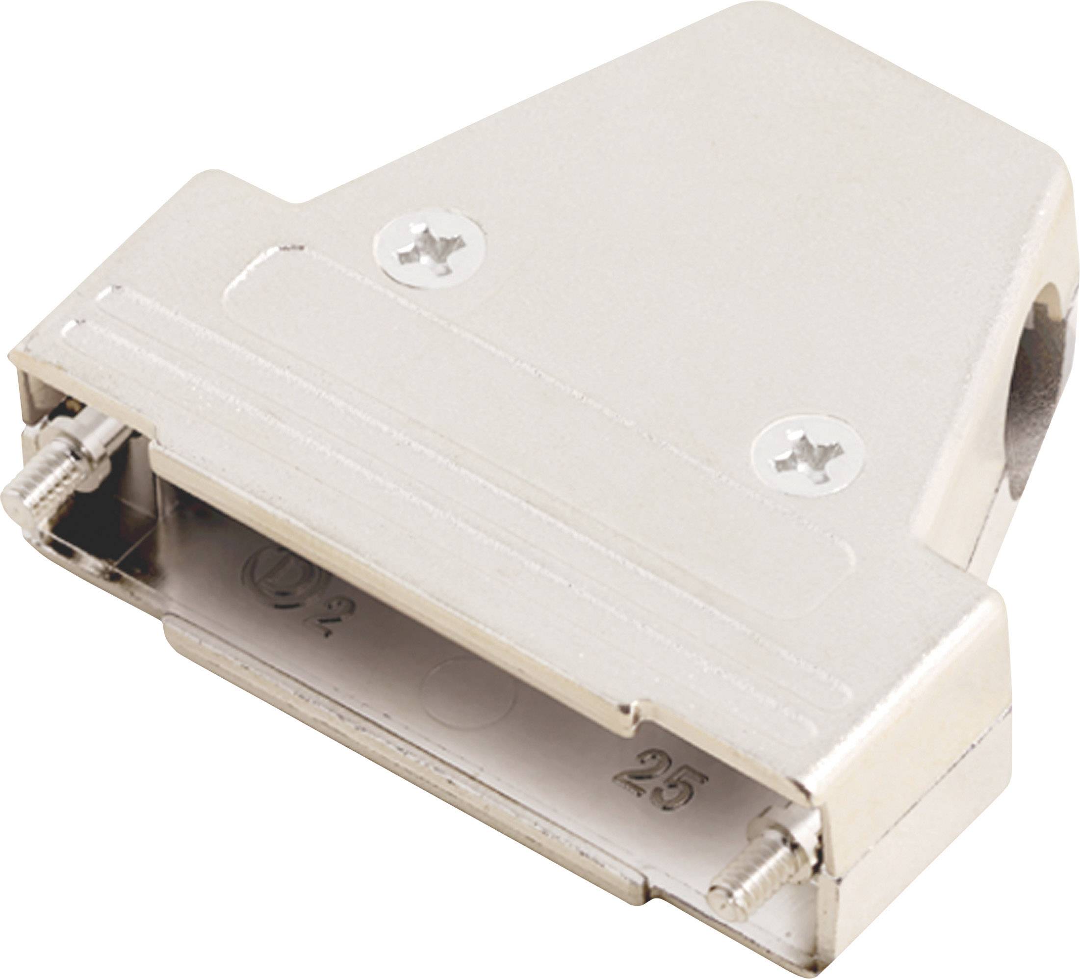 Boîtier de connecteur métallique avec zone de connexion rectangulaire et connexions à vis, adapté pour sécuriser les connexions de câbles.