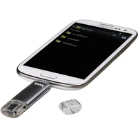 Mémoire supplémentaire USB pour smartphone/tablette Hama FlashPen "Laeta Twin" gris 8 GB USB 2.0, Micro USB 2.0 Mémoire supplémentaire USB pour smartphone/tablette Hama FlashPen "Laeta Twin" gris 8 GB USB 2.0, Micro USB 2.0