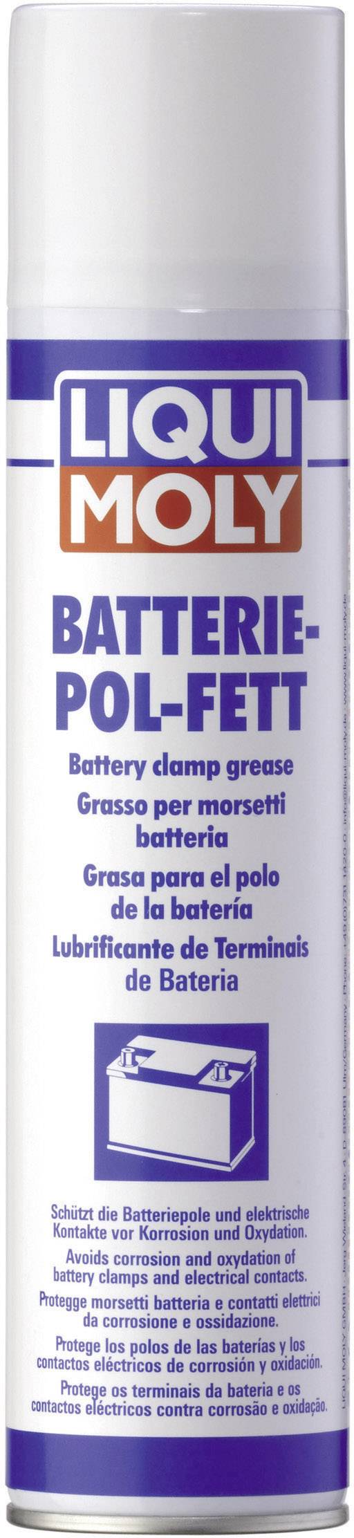 'Graisse pour bornes de batterie Liqui Moly'. Un produit de protection pour les bornes de batterie qui prévient la corrosion.