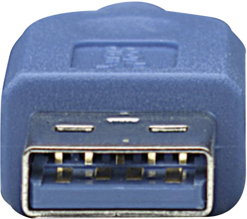 Manhattan Câble USB USB 3.2 Gen1 (USB 3.0) USB-A mâle, USB-Micro-B 3.0 mâle 2.00 m bleu contacts dorés, certifié UL 325424-CG