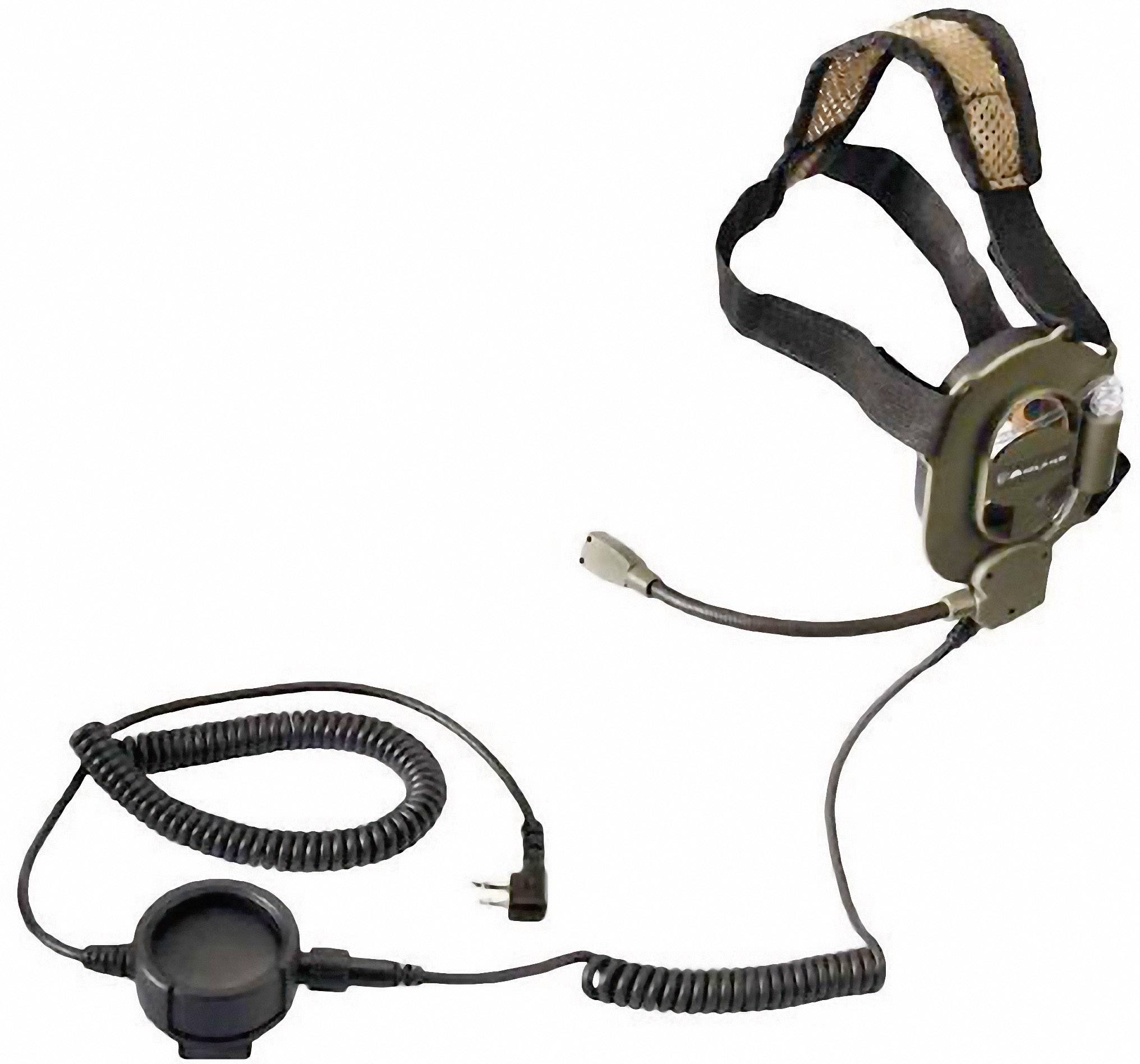 Un casque robuste avec microphone et connexion filaire, adapté aux applications de communication spécialisées.