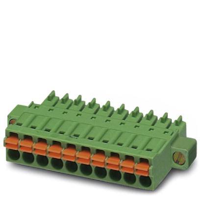 Un connecteur vert multibroche, adapté pour la connexion de câbles électriques dans un circuit.