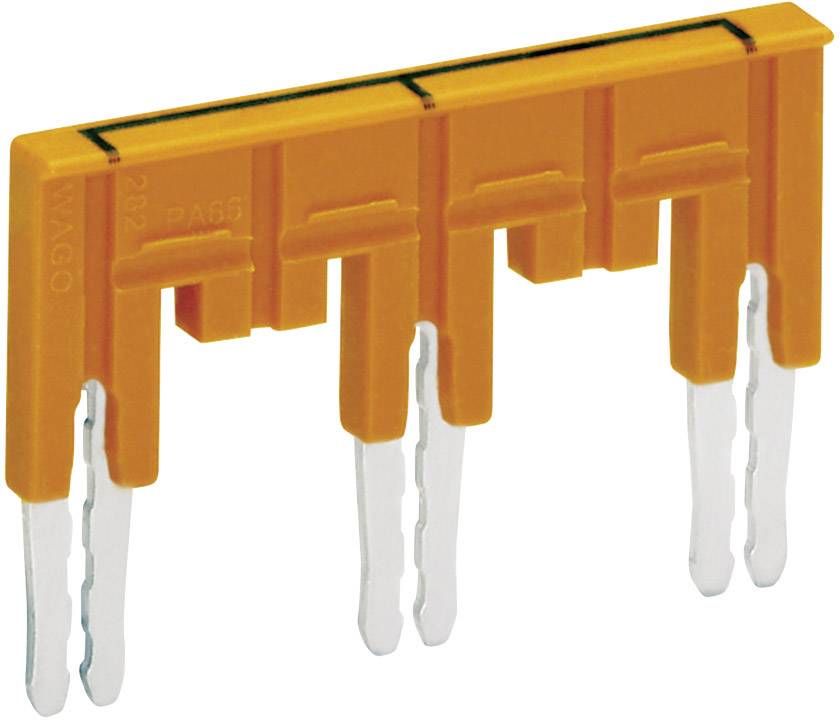 Barrette de connexion orange à 5 ponts pour connexions électriques, utilisable sur des borniers.