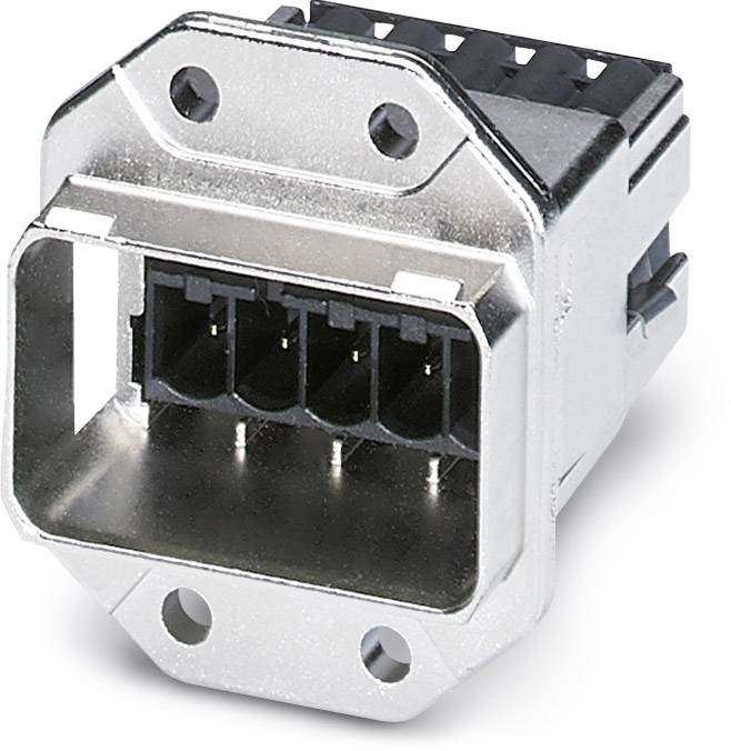 Un connecteur électrique argenté à plusieurs broches, utilisé pour relier des appareils dans des systèmes électroniques.